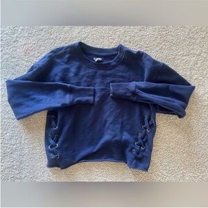 Aerie Navy Blue Sweatshirt with Side Laces